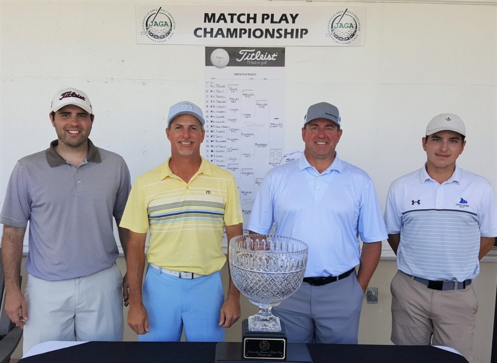 2021 JAGA Match Play Championship semifinalists (left to right) –
Gregg Carrier (4th), Scott Blackshear (3rd), Mark Spencer (champion) and Marcus Reynolds (runner-up).
....read more