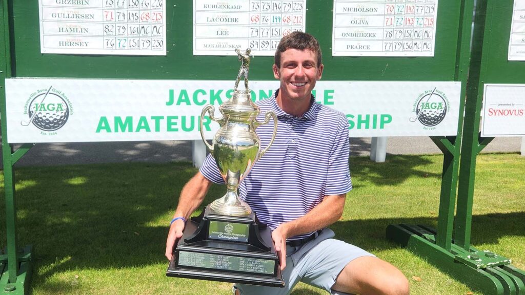 University of North Florida redshirt sophomore Danny Erickson was crowned a four-shot winner and the 64th champion of the JAGA Jacksonville Amateur presented by Synovus at Timuquana Country Club.